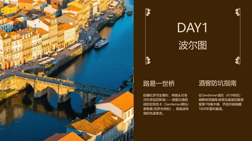 褐色简约风欧洲旅行攻略模板