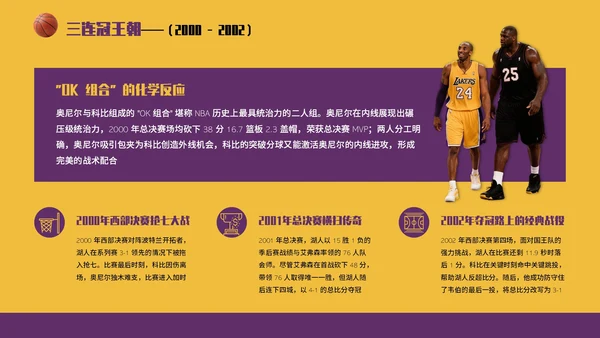 紫黄色时尚风人物简介之科比PPT模板