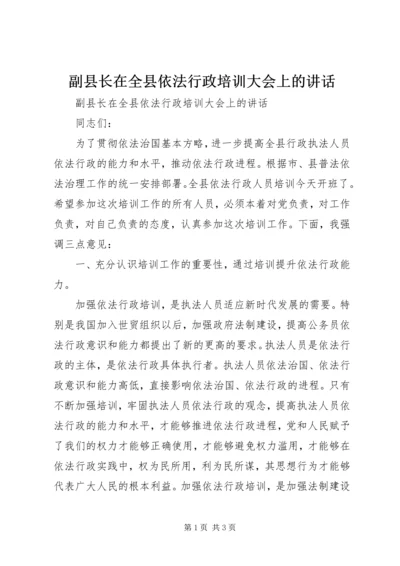 副县长在全县依法行政培训大会上的讲话.docx