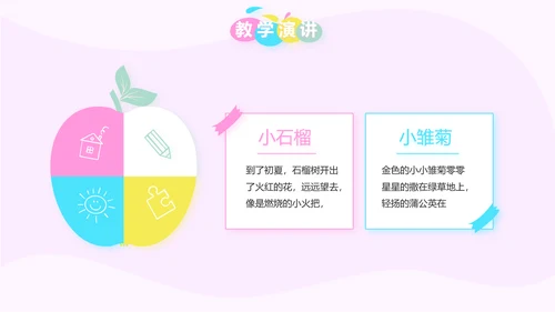 粉色卡通可爱小升初个人简历自我介绍动态PPT