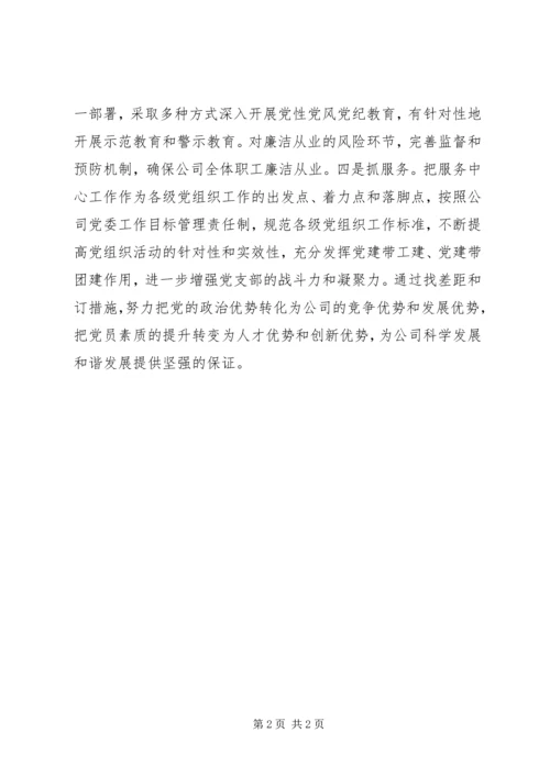 森普利公司党委争创“四强四优”活动情况汇报 (3).docx