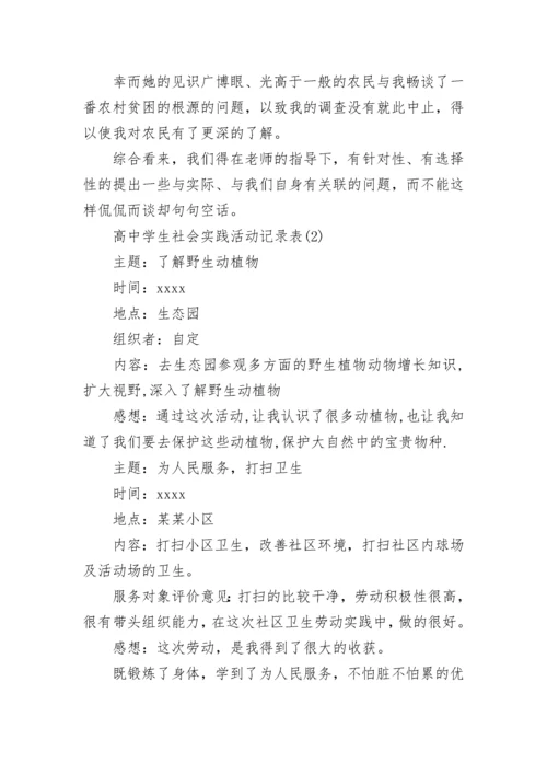 高中学生社会实践活动记录表.docx