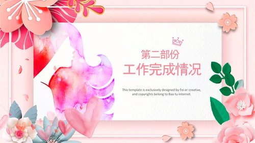 唯美女性三八节花朵妇联妇女节女王节女神节关爱女性PPT
