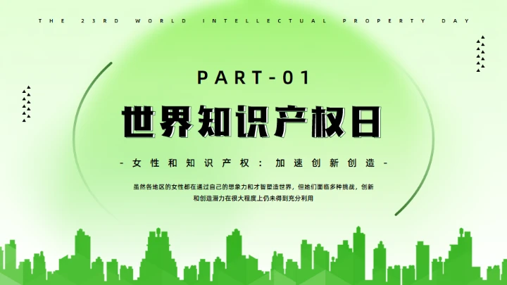 世界知识产权日，保护知识产权知识通用PPT模板