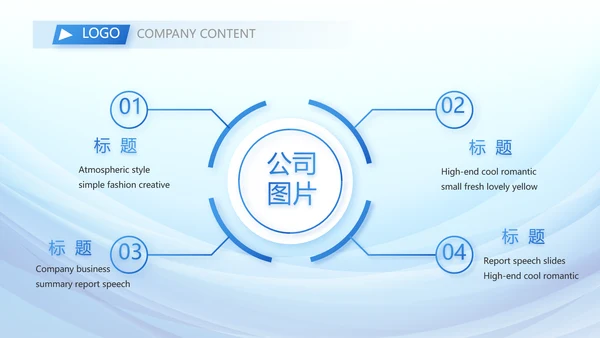 蓝色大气年年终总结商务动态PPT