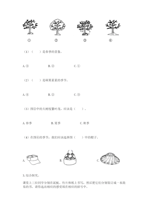 教科版小学二年级上册科学期末测试卷含答案【研优卷】.docx