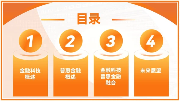 橙色商务风毕业答辩PPT模板_金融科技与普惠金融PPT模板