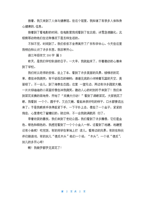 精选游三年级作文300字三篇