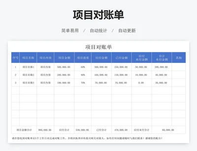 项目对账单
