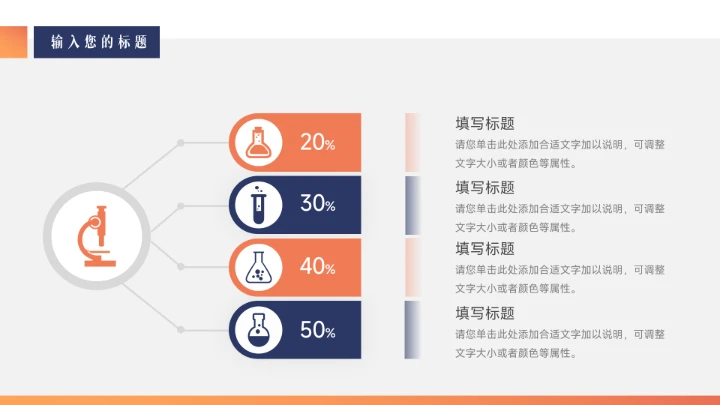 蓝橙极简风学习汇报PPT模板