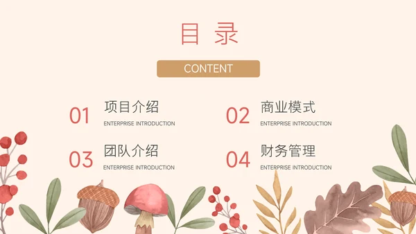 红色花卉文艺个性项目计划书PPT模板