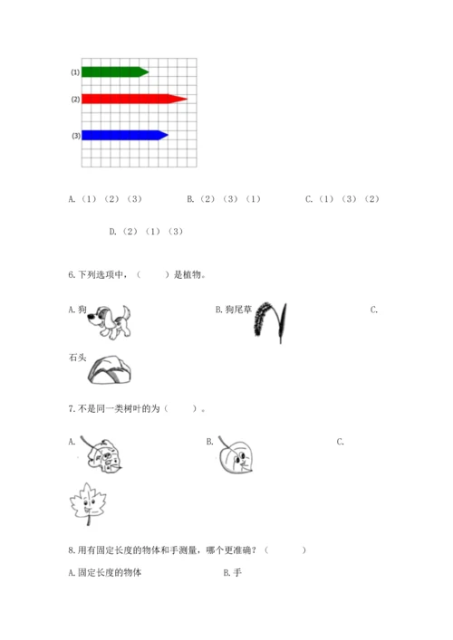 教科版小学一年级上册科学期末测试卷【含答案】.docx