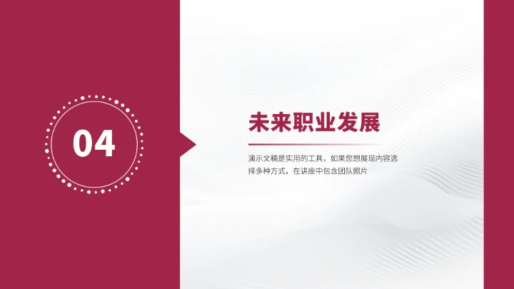 红色高端风大学生职业生涯规划PPT模板