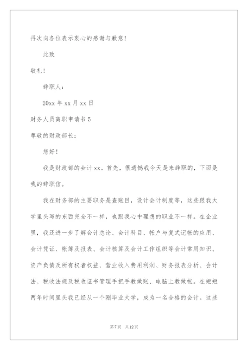 2022财务人员离职申请书.docx