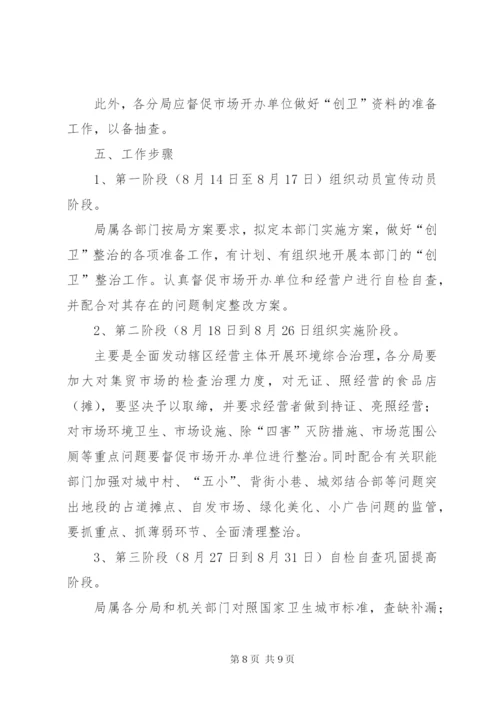 工商局迎接全省城市卫生检查评比活动实施方案.docx