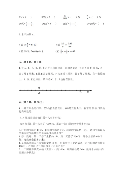 人教版六年级数学小升初试卷带答案（达标题）.docx