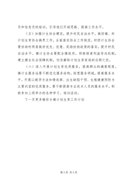 乡镇计划生育某年工作计划.docx