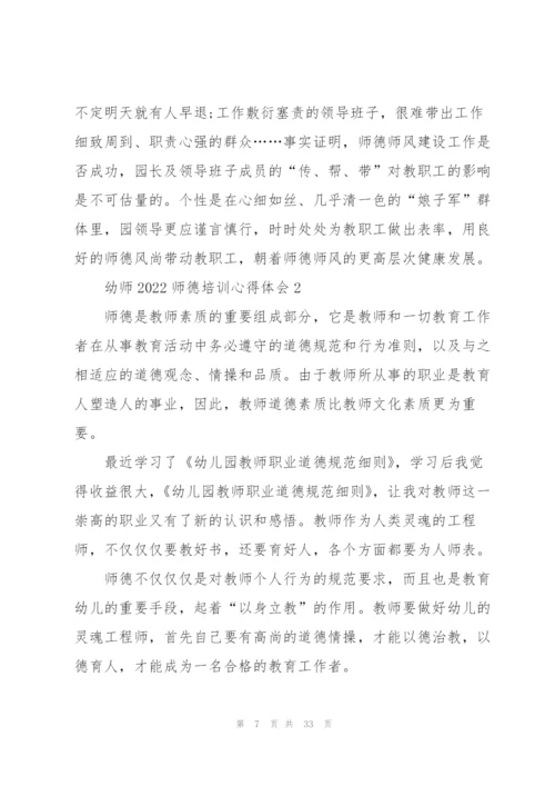 幼师2022师德培训心得体会大全10篇.docx