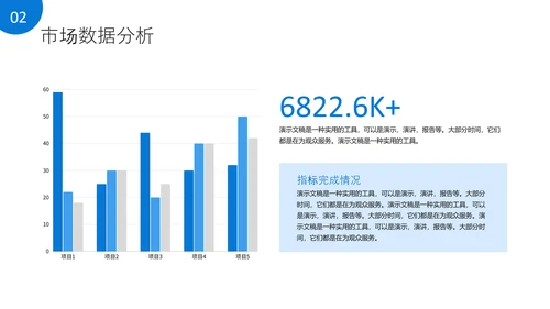 蓝色简约风企业年度总结PPT模板