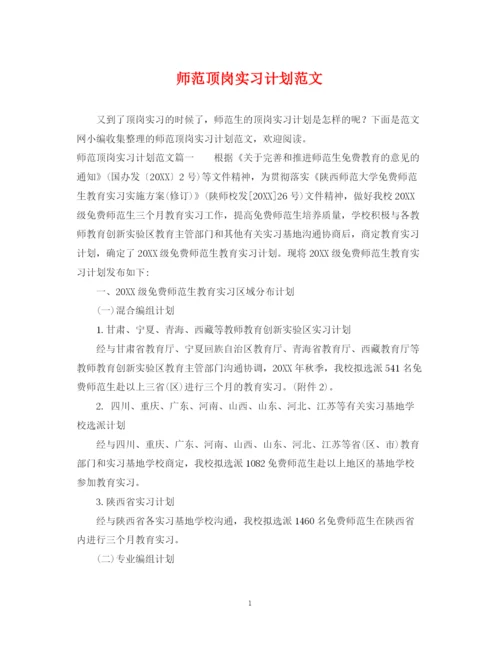 精编之师范顶岗实习计划范文.docx