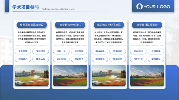 蓝色学术风毕业答辩通用PPT模板