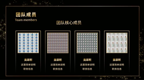 黑金商务企业团队成员介绍PPT模板