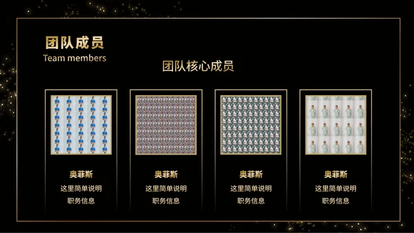 黑金商务企业团队成员介绍PPT模板