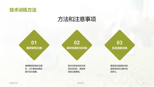 绿色商务现代青少年足球夏令营培训课件PPT模板