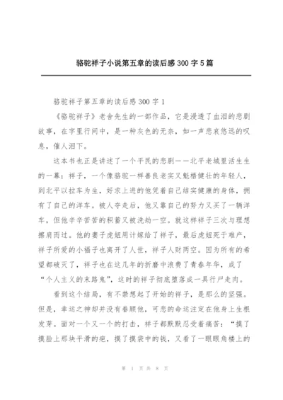 骆驼祥子小说第五章的读后感300字5篇.docx