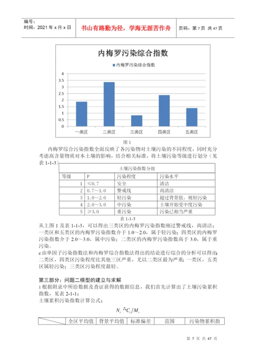 获奖论文(A题城市表层土壤重金属污染分析).docx