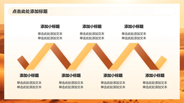 棕黄色渐变商务风沙漠主题旅行计划PPT模板