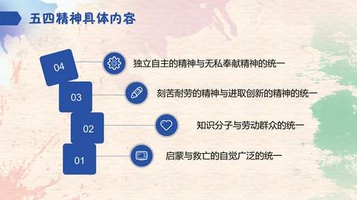 水彩五四青年节通用PPT模板