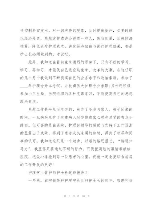 护理学主管护师护士长述职报告.docx