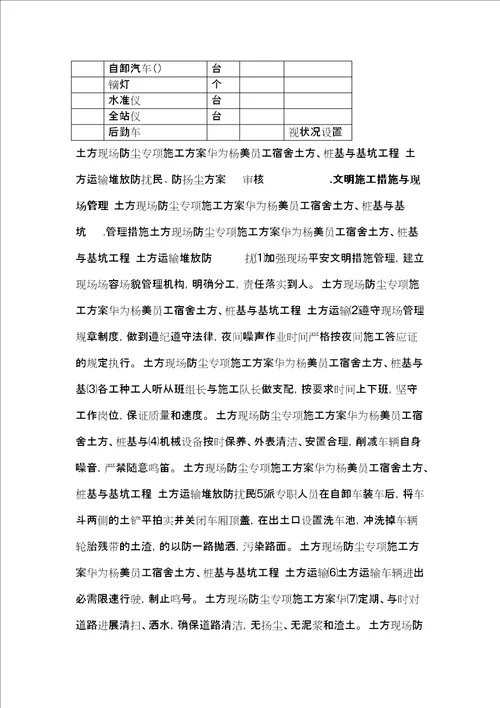 防噪音防污染防尘施工方案