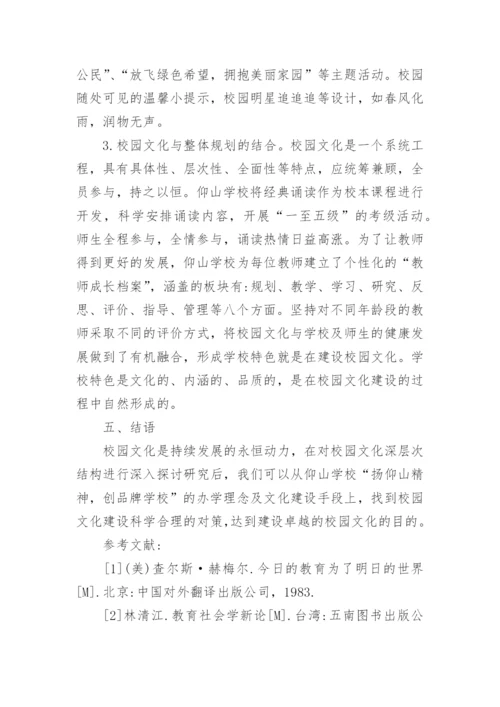 校园文化的深层次结构探究论文.docx