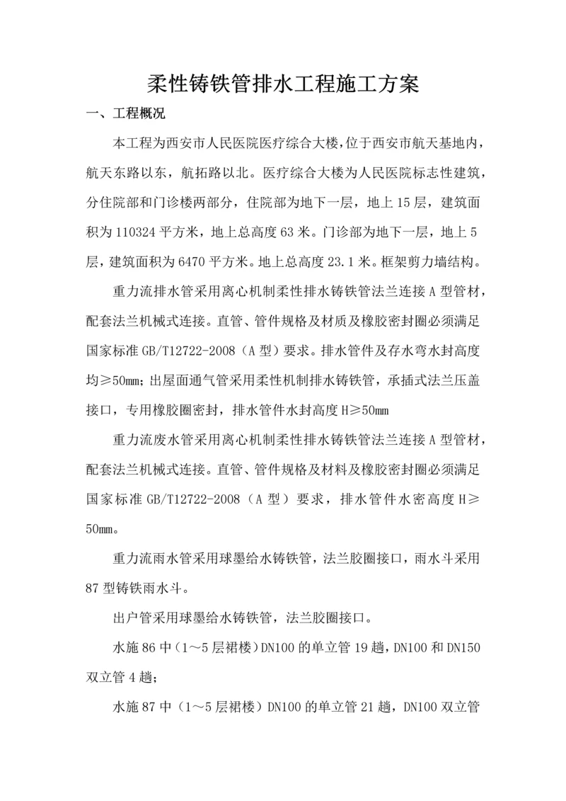 柔性铸铁管排水工程施工方案.docx