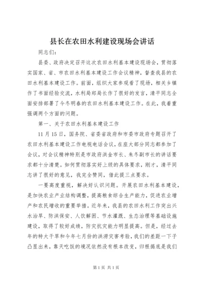 县长在农田水利建设现场会讲话.docx