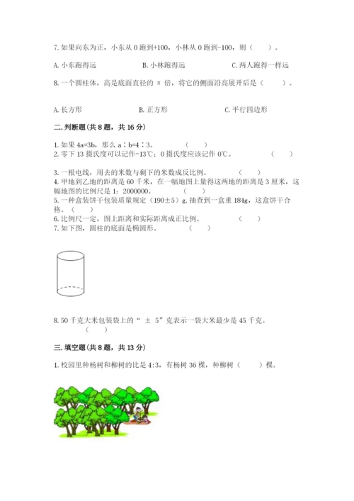 六年级下册数学期末测试卷含完整答案【必刷】.docx