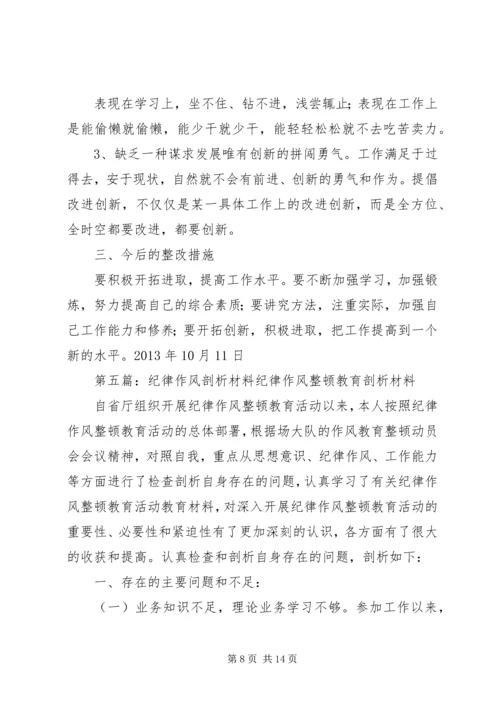 作风纪律剖析材料.docx