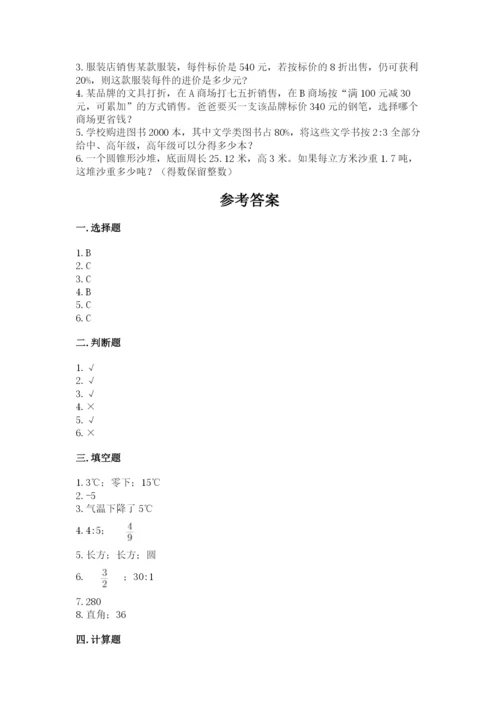 沧州市新华区六年级下册数学期末测试卷学生专用.docx