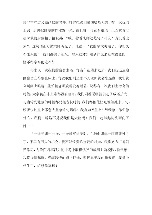 有关我是中学生作文4篇
