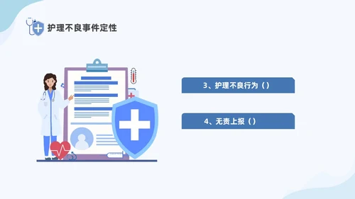蓝色商务简约插画风医疗护理不良事件报告制度ppt