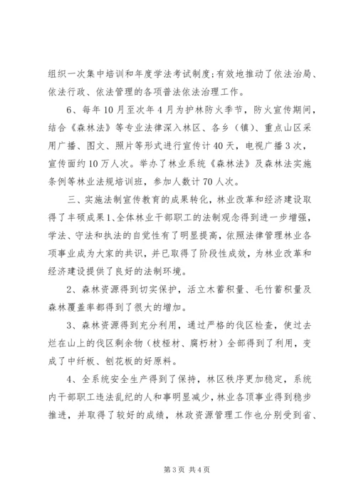 五五普法验收县林业局工作总结.docx