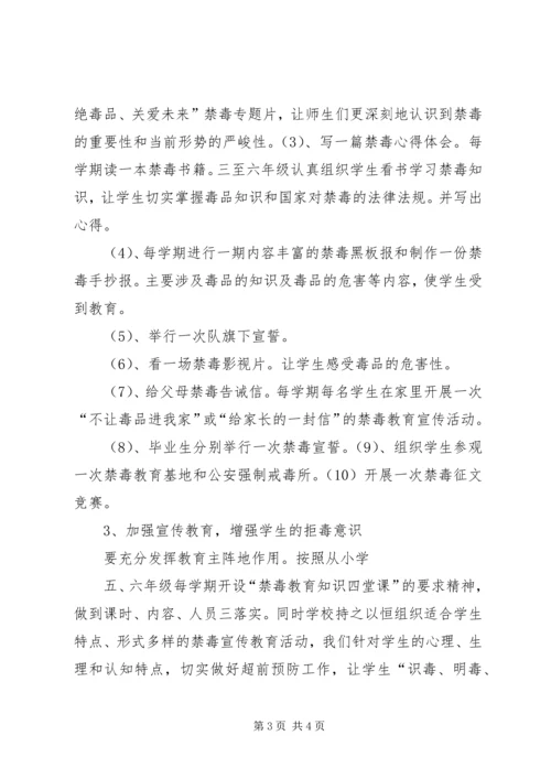 沙坝小学XX年XX年度禁毒教育计划.docx