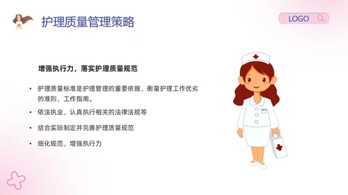 粉紫卡通护理安全质量管理PPT模板宣传PPT动态PPT安全教育