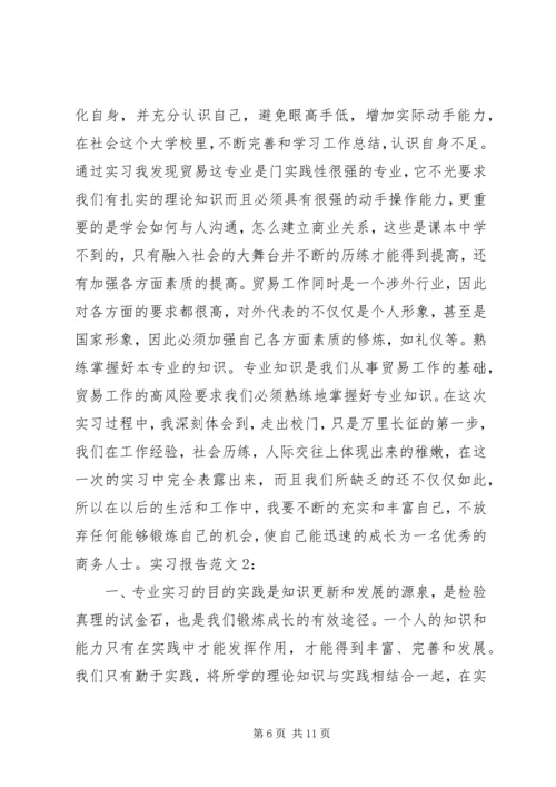 国贸实习报告范文及格式.docx