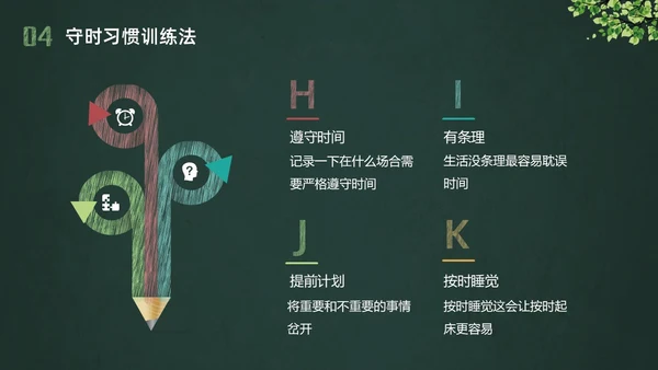 彩色黑板水彩做个守时的孩子珍惜时间守时主题班会PPT