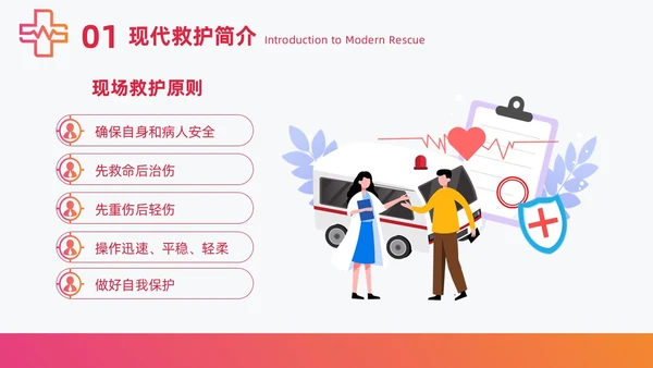 红色简约急诊急救知识培训医护培训PPT课件模板