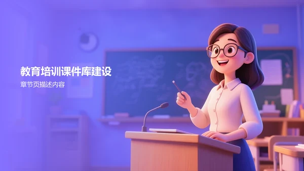 紫色3D风教培课件宝典PPT