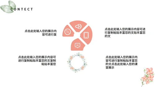 白色小清新水彩花朵工作总结汇报PPT模板